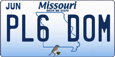 MO license plate PL6D0M