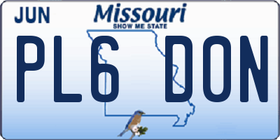 MO license plate PL6D0N