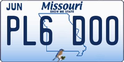 MO license plate PL6D0O
