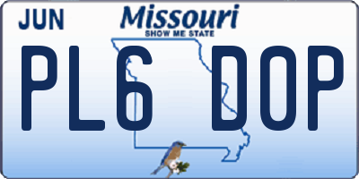 MO license plate PL6D0P