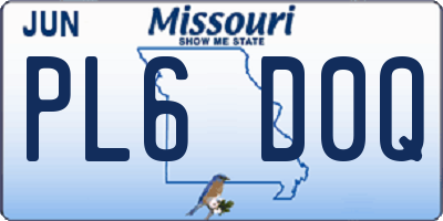 MO license plate PL6D0Q