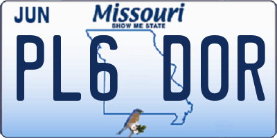 MO license plate PL6D0R