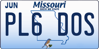 MO license plate PL6D0S