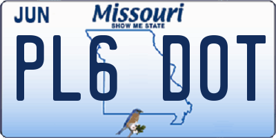 MO license plate PL6D0T