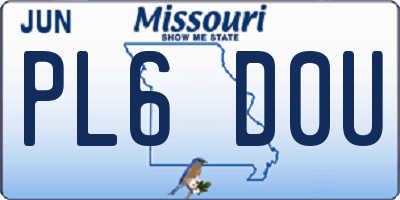MO license plate PL6D0U