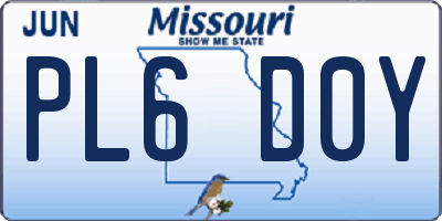 MO license plate PL6D0Y