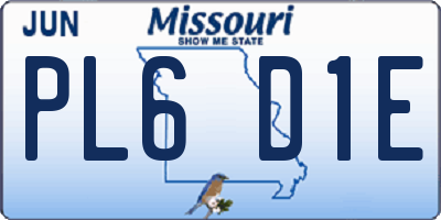 MO license plate PL6D1E