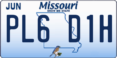 MO license plate PL6D1H