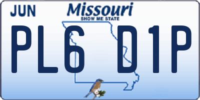 MO license plate PL6D1P