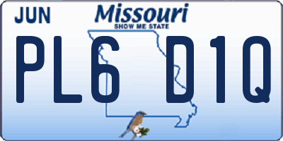MO license plate PL6D1Q