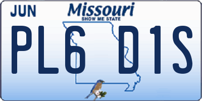 MO license plate PL6D1S