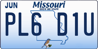 MO license plate PL6D1U
