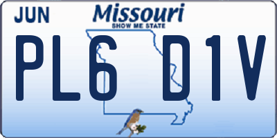 MO license plate PL6D1V