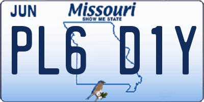 MO license plate PL6D1Y