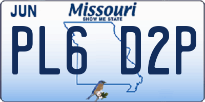 MO license plate PL6D2P