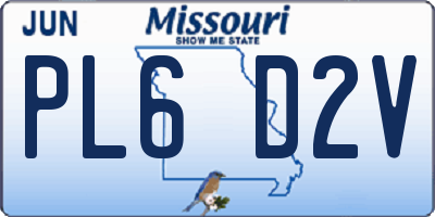 MO license plate PL6D2V
