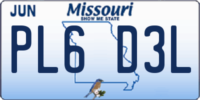 MO license plate PL6D3L