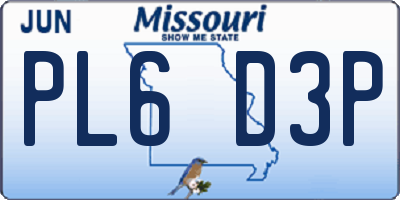 MO license plate PL6D3P