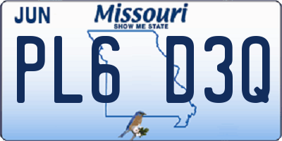 MO license plate PL6D3Q