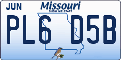 MO license plate PL6D5B
