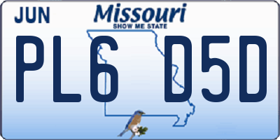 MO license plate PL6D5D