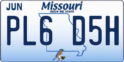 MO license plate PL6D5H