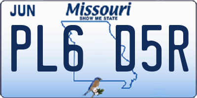 MO license plate PL6D5R