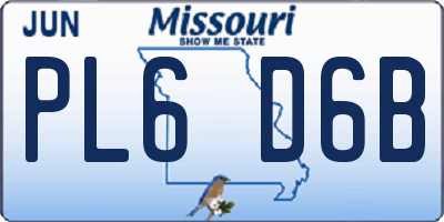 MO license plate PL6D6B