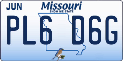 MO license plate PL6D6G