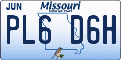 MO license plate PL6D6H