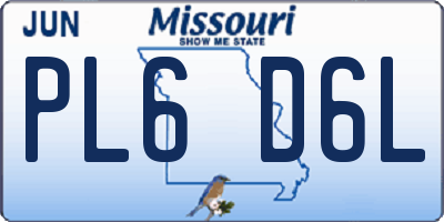 MO license plate PL6D6L