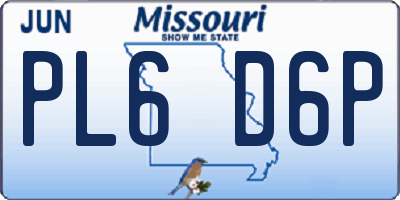 MO license plate PL6D6P