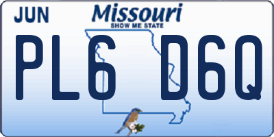 MO license plate PL6D6Q