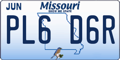 MO license plate PL6D6R
