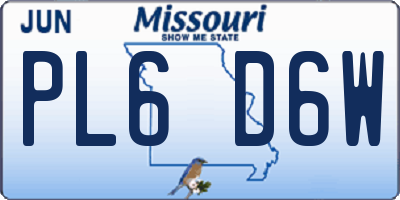 MO license plate PL6D6W