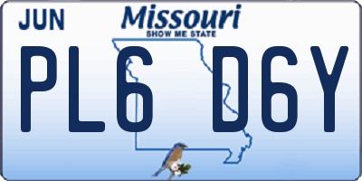 MO license plate PL6D6Y