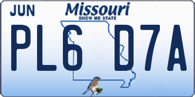 MO license plate PL6D7A