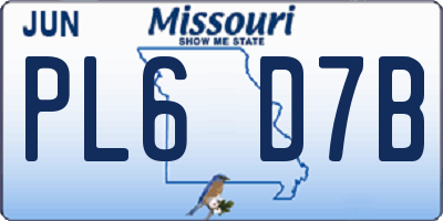 MO license plate PL6D7B