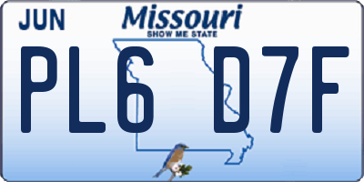 MO license plate PL6D7F