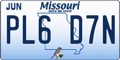 MO license plate PL6D7N