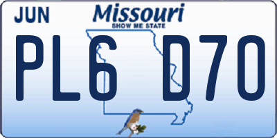 MO license plate PL6D7O