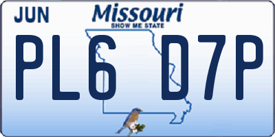 MO license plate PL6D7P