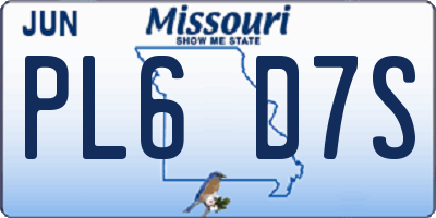 MO license plate PL6D7S