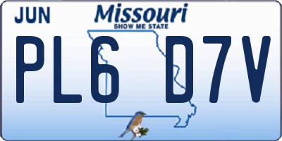 MO license plate PL6D7V