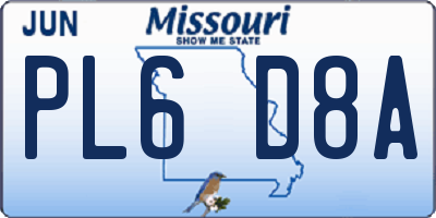 MO license plate PL6D8A