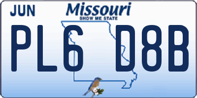 MO license plate PL6D8B