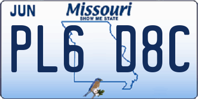 MO license plate PL6D8C