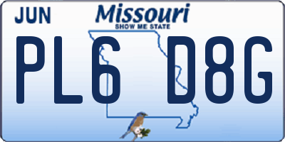 MO license plate PL6D8G