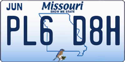 MO license plate PL6D8H