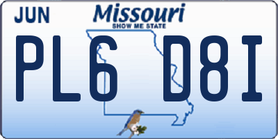 MO license plate PL6D8I